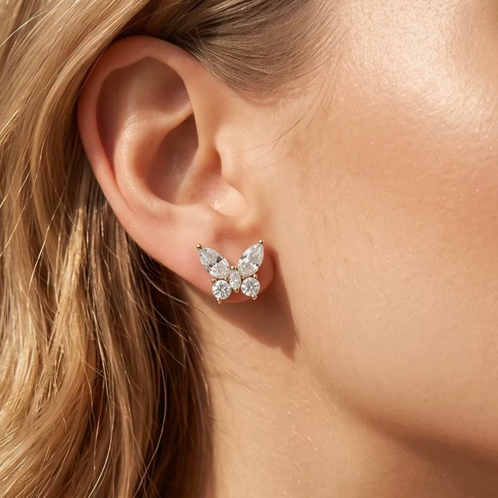 Butterfly stud earrings