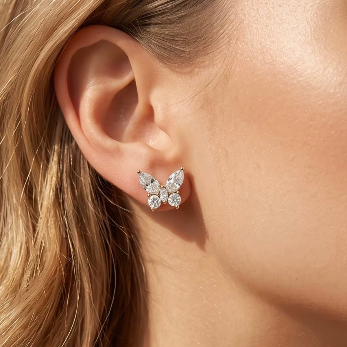 Butterfly stud earrings