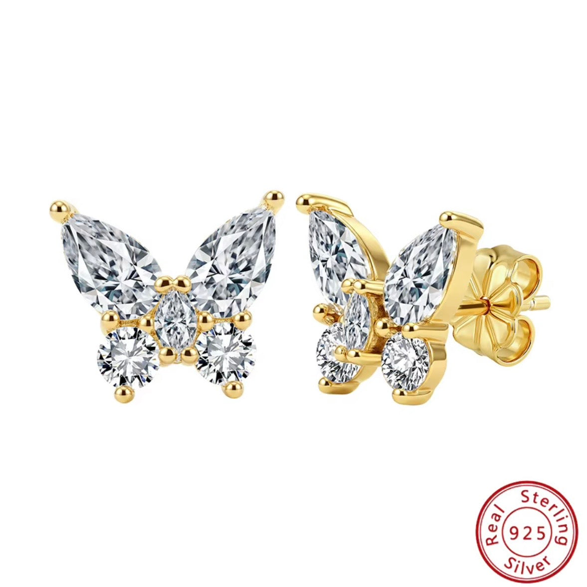 Butterfly stud earrings