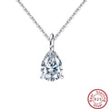 Pear shaped diamond necklace