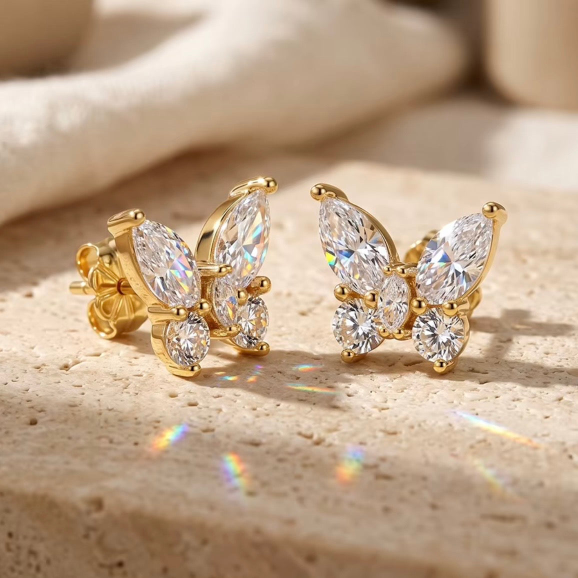Butterfly stud earrings