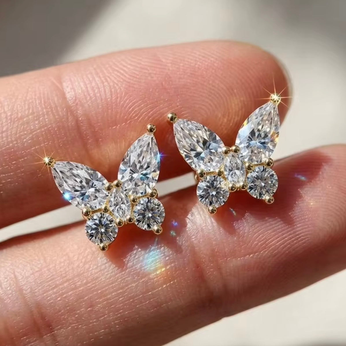 Butterfly stud earrings