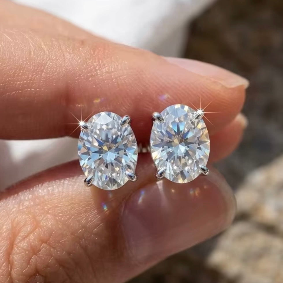 Oval shaped earrings