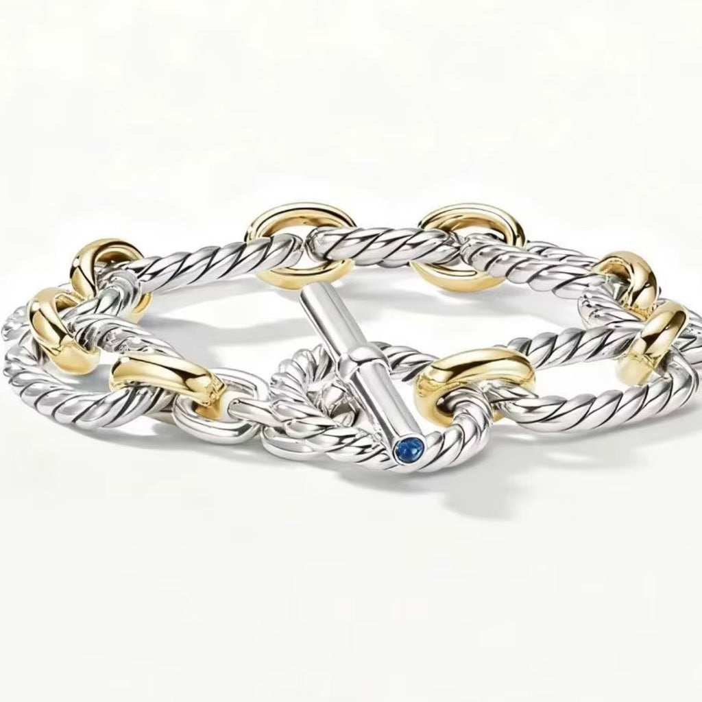 David yurman inspired Chain Link Two-Tone Bracelet
